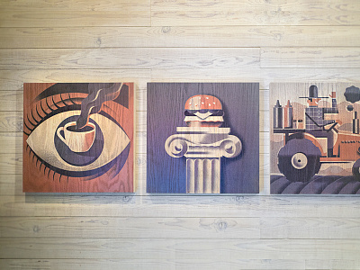 Morty's Café - [Full Project] coffee eyeball food hamburger portfolio project restaurant wall art