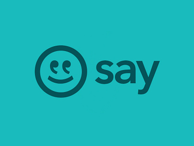 Say app branding logo smiley face typography