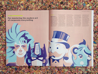 Fast Company [Full Project] editorial illustration fastcompany full project gem hasbro illustration magazine monopoly my little ponies transformers