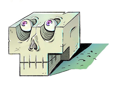 Skull³ cartoon cartooning cartoony drawing illustration mystic grandpa skull skull³ wacom ³