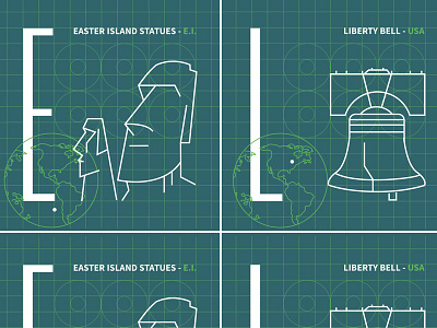My First Game Design easter island game design game tiles graphic design icons illustration liberty bell tiles
