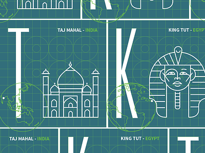 Game Tiles (T&K) egypt icon design icons illustration king tut pharaoh taj mahal typography world icons