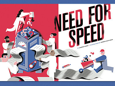 Need for Speed article computer editorial editorial illustration geometric illustration johns hopkins machine science science illustration