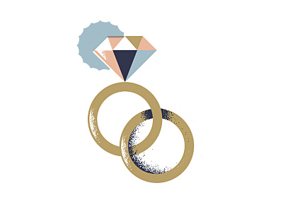 Twu Wuv engagement engagement ring geometric grain illustration love marriage ring texture wedding wedding ring