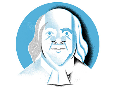 Frank to the Lin ben franklin editorial illustration face illustration portrait