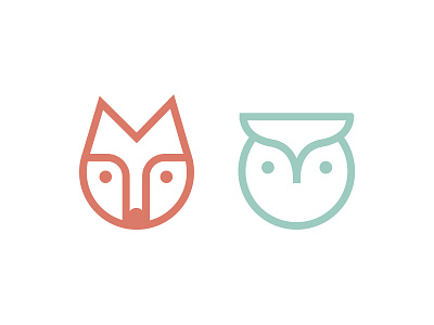 Cooper & Belle (2) animals baby branding fox icon icon design icons logo owl