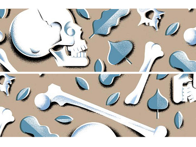 Bone Daddy bones illustration leaves new republic pattern skeleton