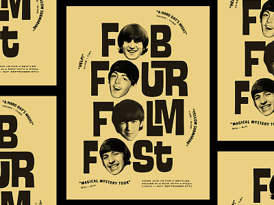 Fab Four Film Fest beatles film fest graphic design movies music poster the beatles typography