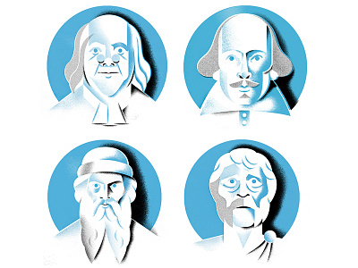 Thinkers benjamin franklin face portrait portraits shakespeare socrates