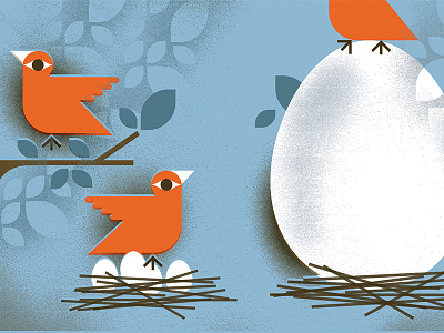 Wall Street Journal (2) birds eggs financial illustration investment money nest wall street journal