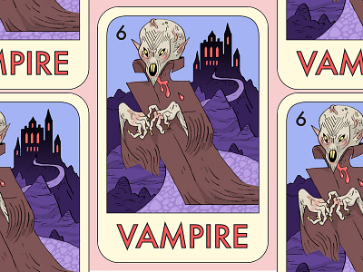 Fantasy Forest board game card cartooning character design mystic grandpa vampire