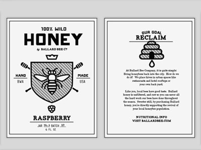 Honey Label (so far) bee drip hive honey in progress label