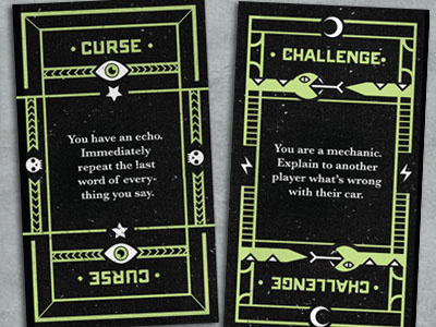 Curse Cards all seeing eye cards curses evil eye game skulls snakes