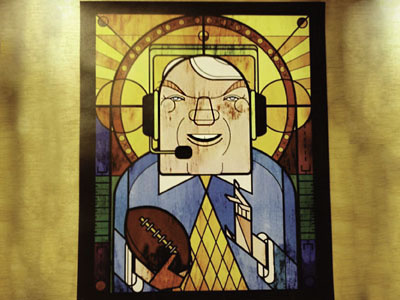 Saint John Madden football john madden saint sports stained glass
