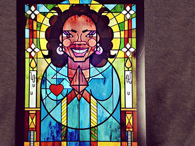 Blessed mother Oprah oprah saint saints stain glass stained glass
