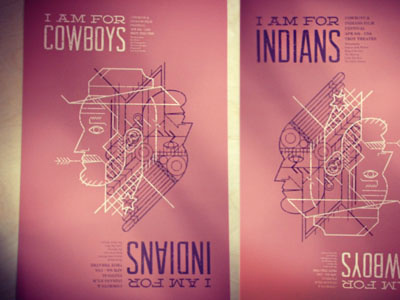 Cowboys & Indians Film Fest Poster (Reversible) cowboy cowboys and indians film festival indian native american reversible