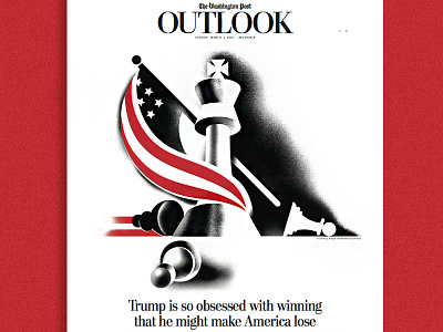 the Washington Post america check mate chess editorial illustration flag illustration king nationalism newspaper washington post