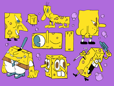 Square-Bob cartoon cartoon character cartoons drawing illustration sponge bob spongebob