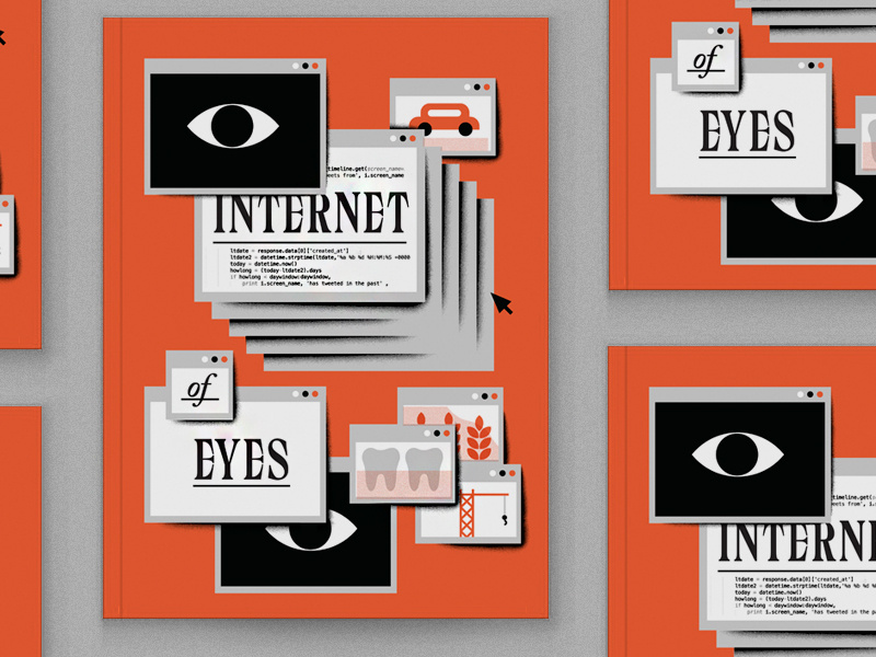 Internet of Eyes editorial illustration illustration cover computer windows data internet of eyes internet eyeballs eyeball eye