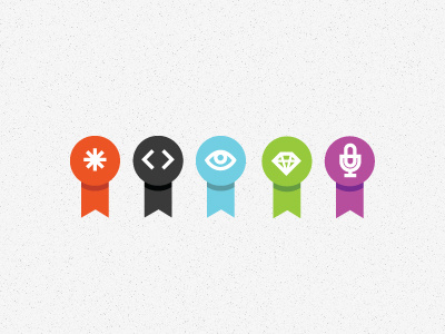 Blog Post Types asterisk code html css php eyeball diamond microphone badges tinyhouse