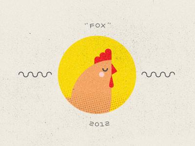 New Family Member chicken fox halftone dots