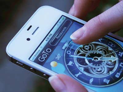 Goto App app clock compass icons product shot tap ui ux weather