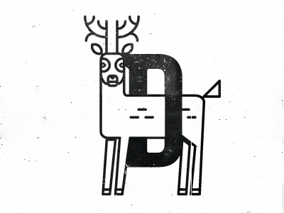 D animal alphabet project d deer geometric stag