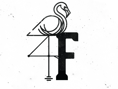 F animal alphabet project bird f flamingo geometri illustration letters