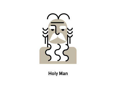 Holy Man 2 color beard communist geometric holy holy man illustration man moses prophet