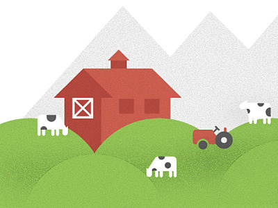 ee-i-ee-i-o animals barn cow cows farms geometric grazing illustration switzerland tractor