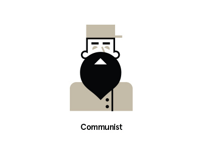 Communist 2 color beard communist geometric illustration