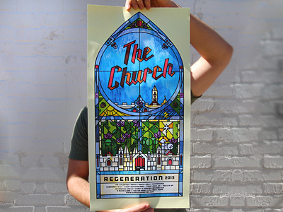The Church - Salvation Army Poster church geometric illustration millie poster salvation army stained glass typography