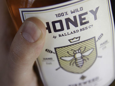 Bzzzzzzzzzzzz ballard bee honey honey bee label packaging typography