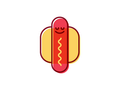 I'm too big for your bun food hot dog illustration simple