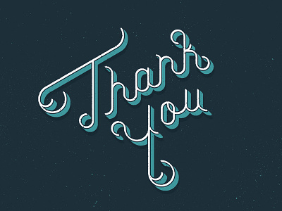 Thank You Note custom grunge simple smooth thank you typography