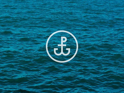 PW Anchor icon initials logo monogram sail sea water