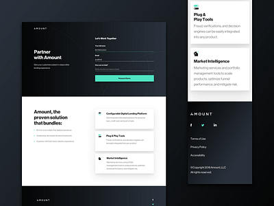 Amount Landing Page amount avant banking saas web web design