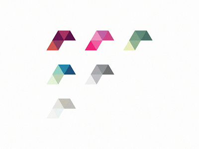 R abstract clean geometric letters multicolor polygon r