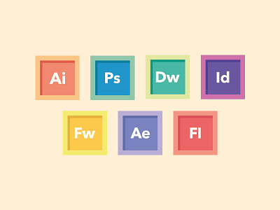Adobe CS6 Icons adobe adobe cs6 colorful cs6 flat icons interface light pastel software
