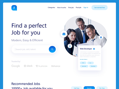 Find Job - Landing page branding design graphic design job find job finder landing page logo ui web ui website design