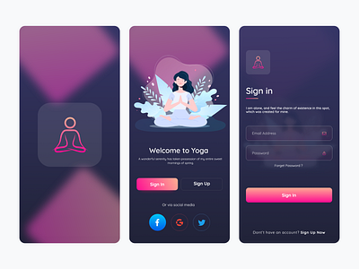 Yoga - App Design android app branding design graphic design illustration ios app material design ui uiux ux website design yoga yoga ui