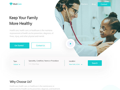 Medi care - Health landing page graphic design health landing page healthy landing page medicare ui uiux ux website design