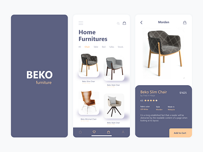 Furniture e-commerce App android branding design e commerce furniture e commerce app graphic design illustration ios logo material design mobile app ui uiux ux vector