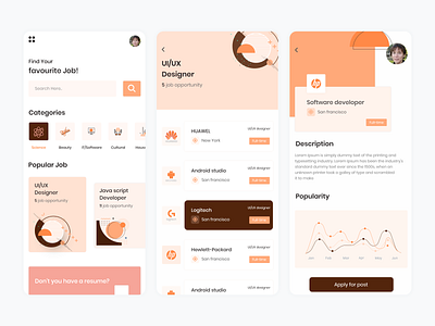 Job Finder App design graphic design job finder job seeking job serach material design mobile app ui uiux ux