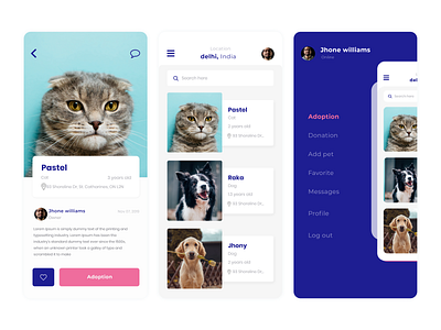 Pet - Adoption app design adoption android branding design graphic design illustration ios logo mobile app pet ui uiux ux