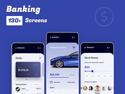 Finance - Banking app banking app branding cryptocurrency app dark version design digital app finance mobile app ui uiux ux