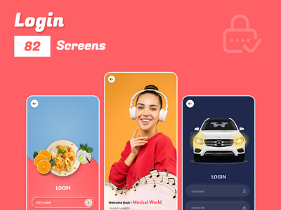 Login Signup - Screens creative login design graphic design login login screen onboarding screens signup screen ui uiux ux