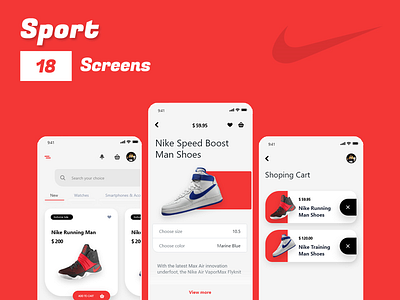 Shoes Store - Mobile app adobe xd design e commerce e commerce app graphic design illustration shoes shoes app sport app ui ux