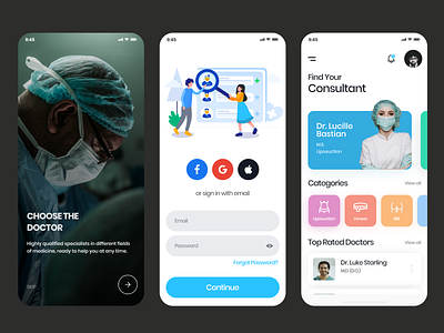 Online Consulting App adobe xd app design design doctor consulting app figma graphic design medical app online consulting app ui ux