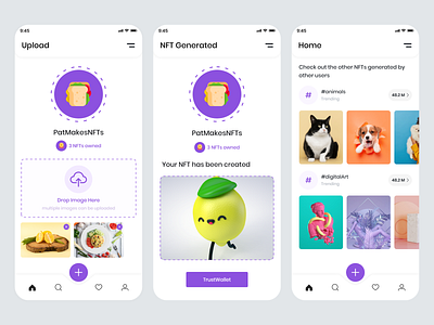 NFT Marketplace App adobe xd app design application figma graphic design illustrator marketplace minimal app nft nft marketplace app ui ux